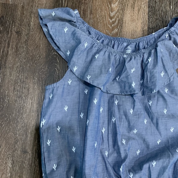 Wonder Nation Blue Denim Cactus Ruffle Dress Plus - Picture 3 of 7